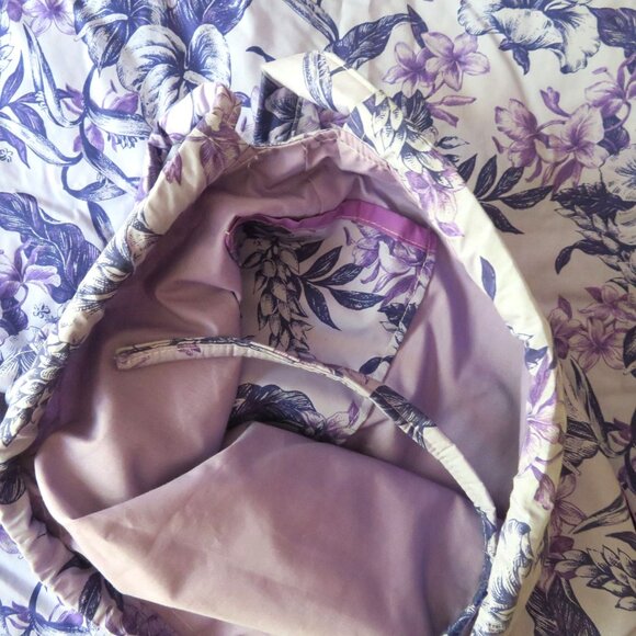 Handmade Reversible Hawaiian Quilt Beach Picnic Blanket Carrying Case Purple - Picture 13 of 15